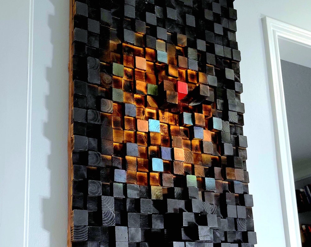 3D Pixelated Wall Panel